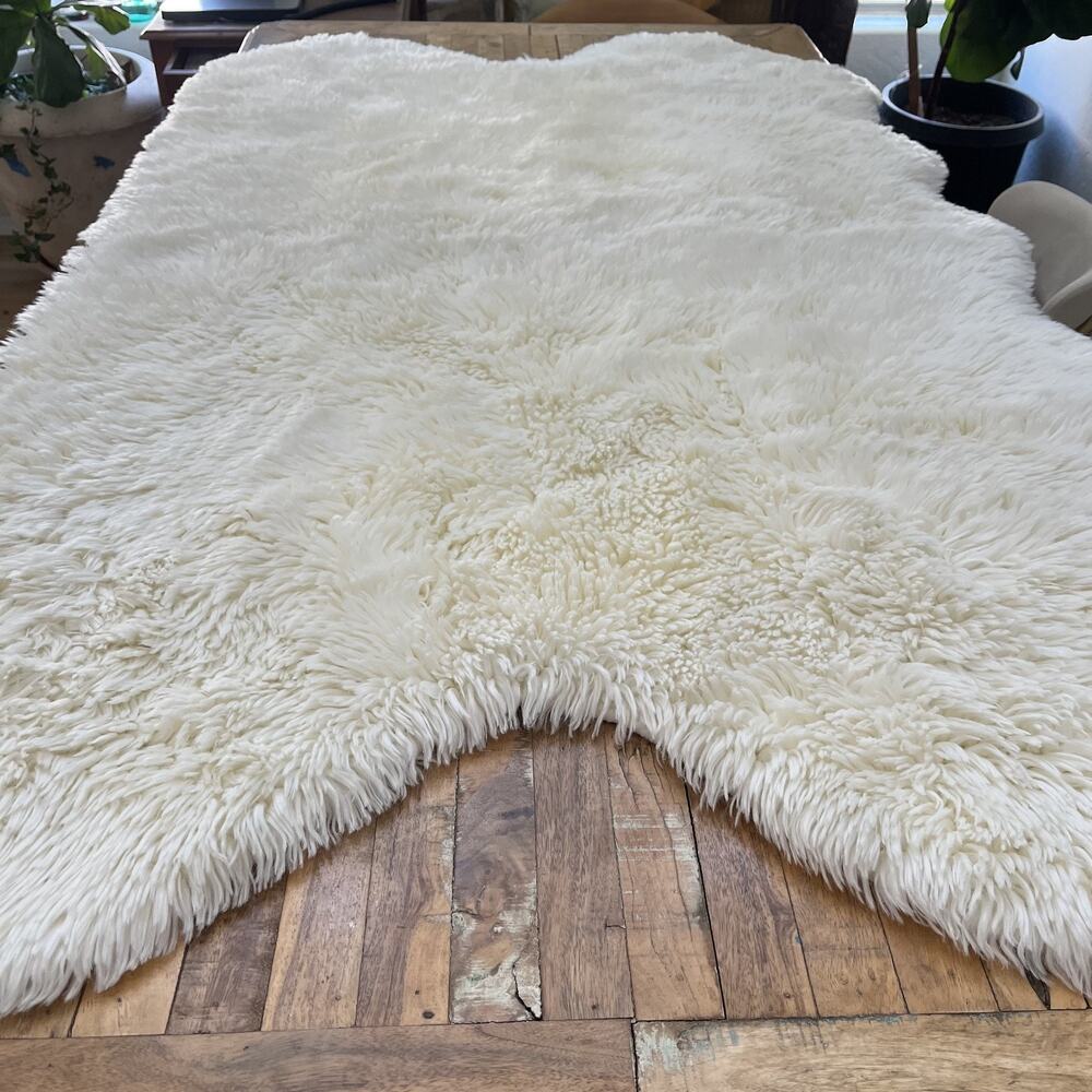 Luxury Collection Plush Faux Fur Area Rug 45 in × 71 in Clean